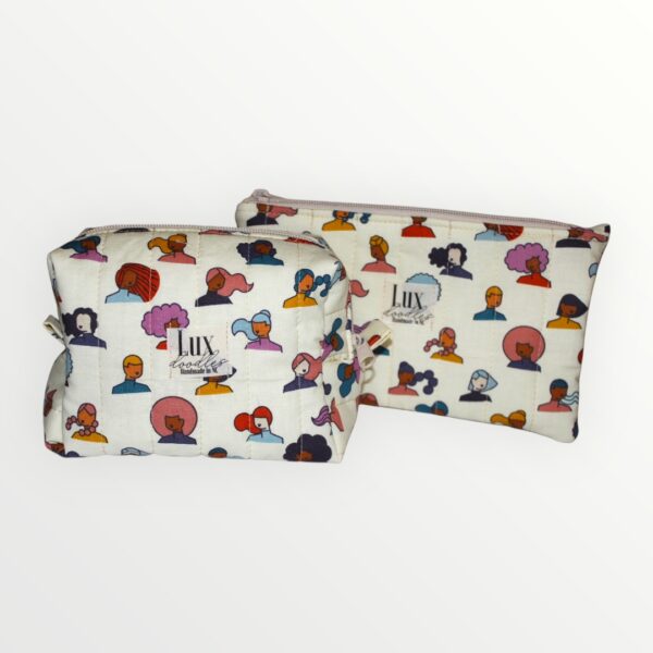 Handmade Quilted Matching Boxy Bag & Zipper Pouch Set - Image 2