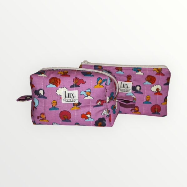 Handmade Quilted Matching Boxy Bag & Zipper Pouch Set - Image 4