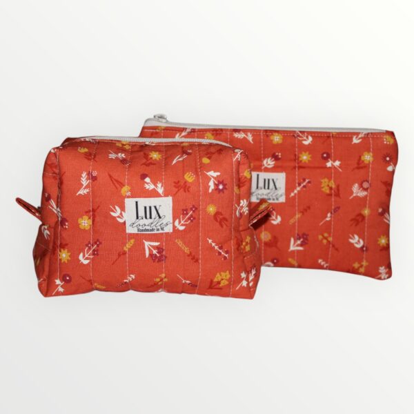 Handmade Quilted Matching Boxy Bag & Zipper Pouch Set
